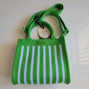 Kate Spade New York xTarget Knit Green/Lt Blue Striped Women's Crossbody Bag NWT